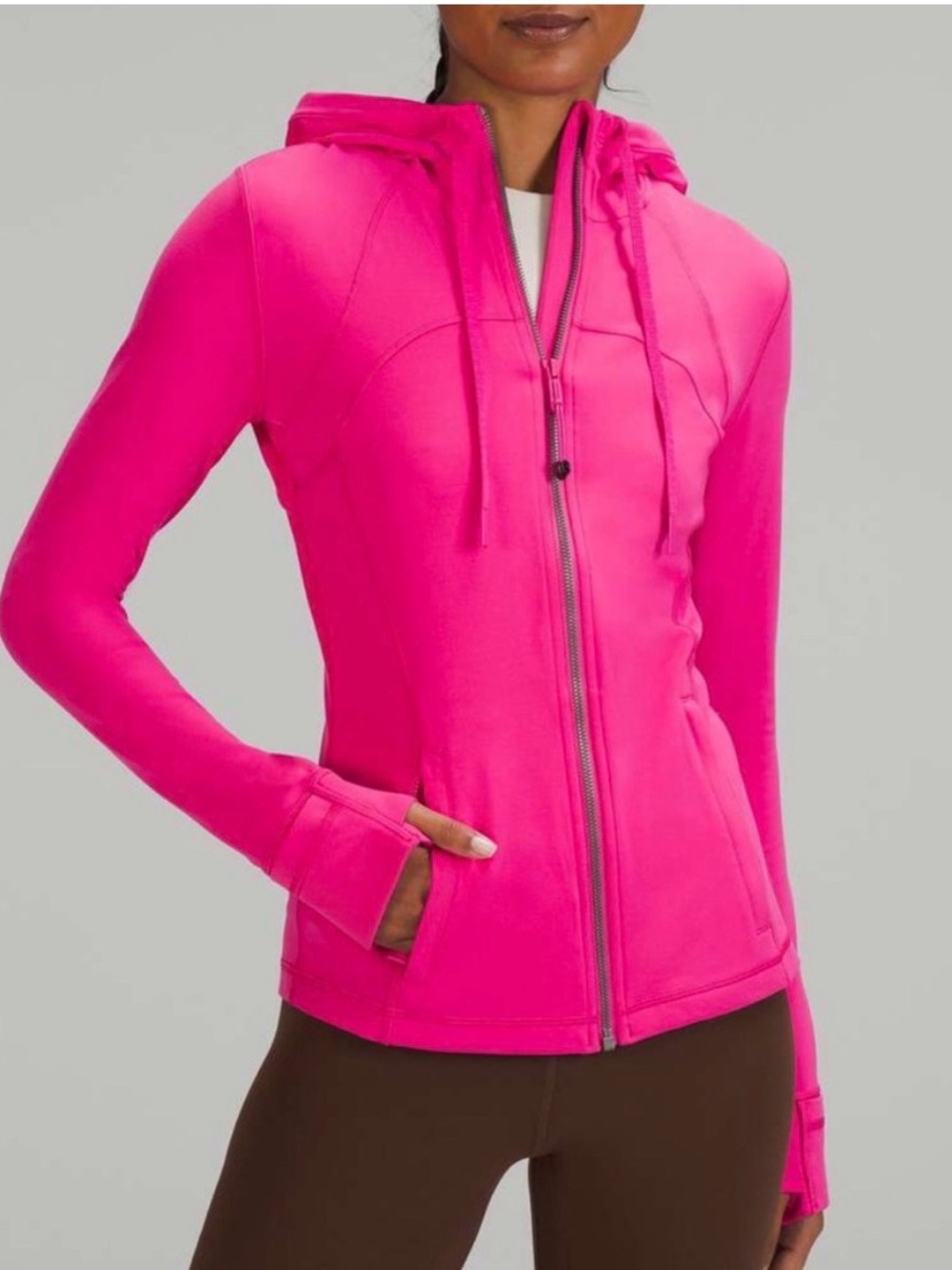 Lululemon Hooded Define Nulu Sonic Pink Full Zip Jacket Size 4